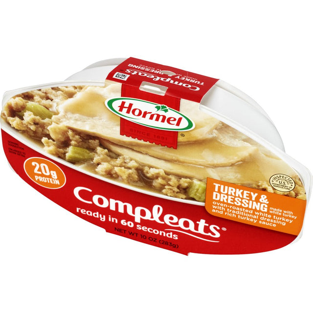 HORMEL COMPLEATS Turkey & Dressing, Shelf Stable, 10 Oz Plastic Tray
