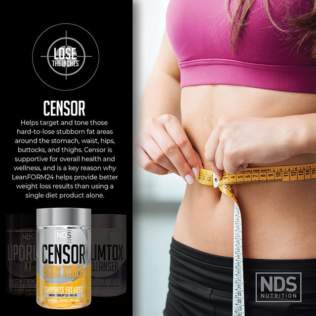 NDS Nutrition Maximum Strength Weight Loss - Decrease Appetite and Energy Booster - Glutamine, L-Carnitine, and CLA (Liporush XT 60 Capsules, Censor 90 Softgels, and Slim-Tox 90 Capsules)
