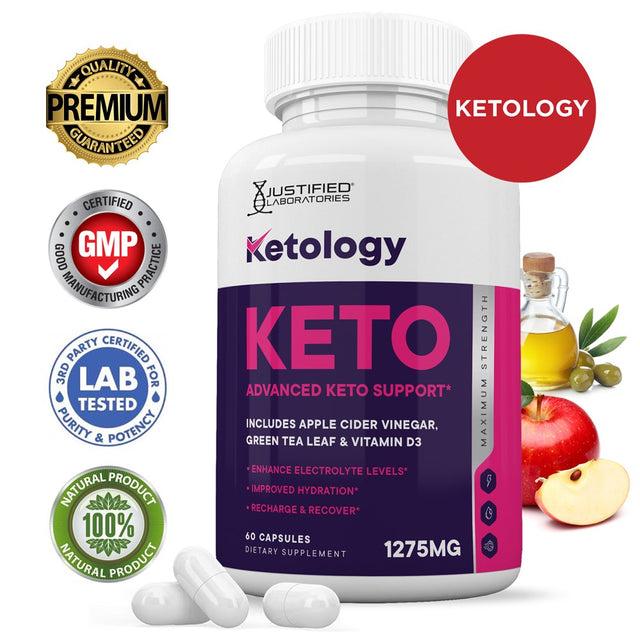 Ketology Keto ACV Pills 1275Mg Dietary Supplement 60 Capsules
