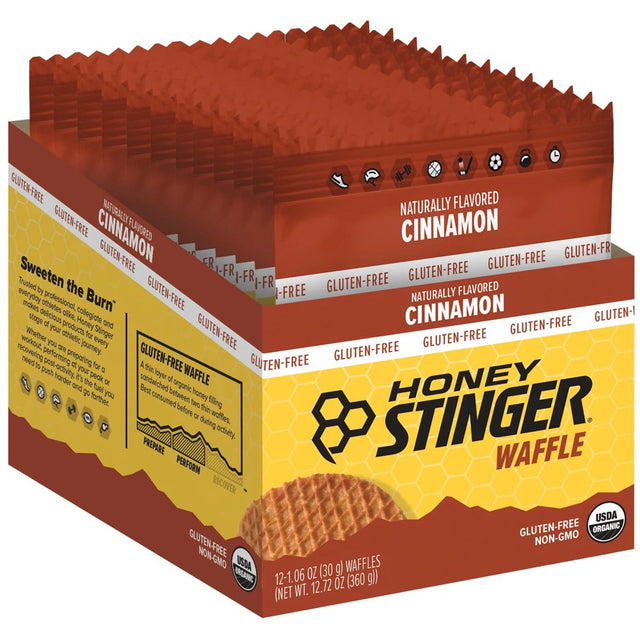 Honey Stinger Gluten Free Organic Waffle - Cinnamon, Box of 12