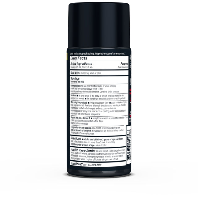 Absorbine Jr. Pro Max Strength Lidocaine Dry Spray, Maximum Strength Numbing Pain Relief, with Phenol for Fast-Acting Relief of Nerve Pain, Muscle Aches, and Joint Discomfort, Non-Greasy Formula, 4Oz