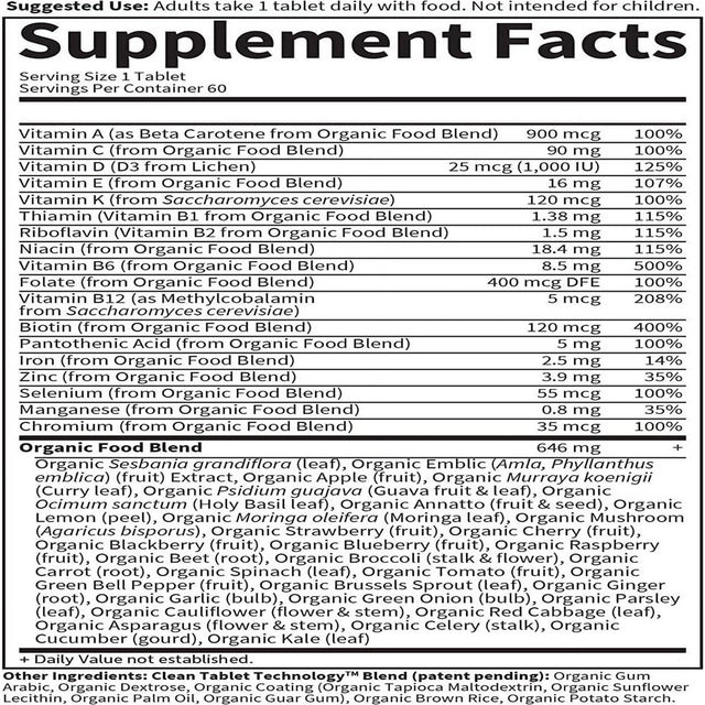 Garden of Life Multivitamin for Women - Mykind Organics Women'S Once Daily Multi - 60+12 Tablets *EN