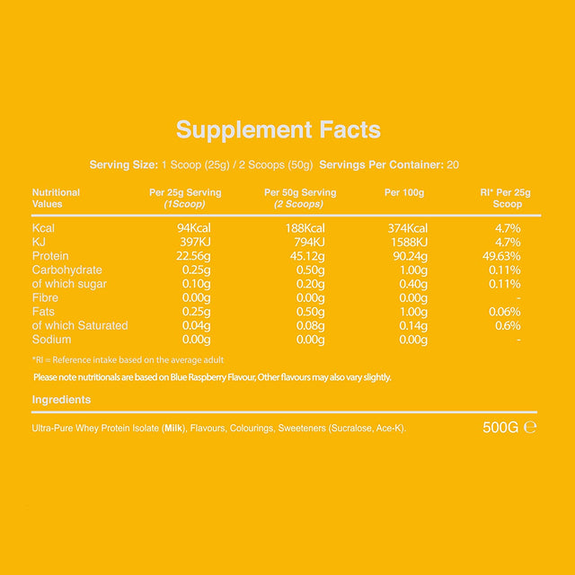 Fruity Clear Whey Isolate - 500G (20 Servings) Pineapple