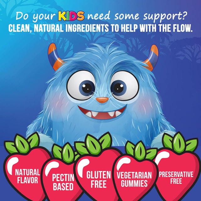 Kids Fiber Gummy Bears Supplement - Daily Prebiotic Fiber for Kids, Supports Regularity, Digestive Health & Immune Support, Nature'S Plant Based Chicory Root Vitamins, Vegan, Berry Flavor, 60 Gummies