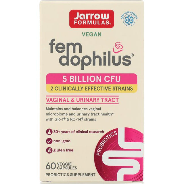 Jarrow Formulas, Inc. Vegan Fem-Dophilus 5 Billion Cfu 60 Veg Caps