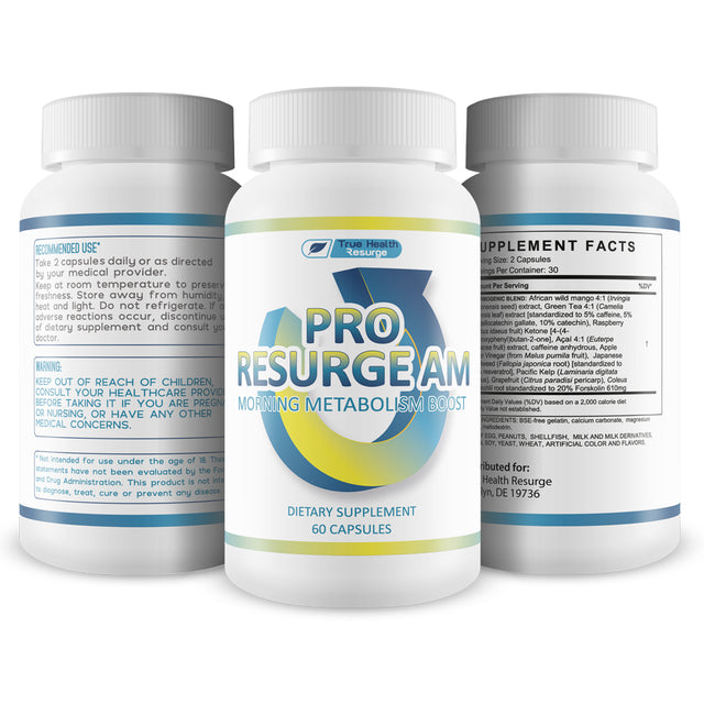 Pro Resurge AM - Morning Metabolism Boost - Maximum Strength Weight Loss Supplement - Thermogenic Fat Burner - Suppress Appetite, Burn Fat, Increase Metabolism, Lose Weight - 60 Count