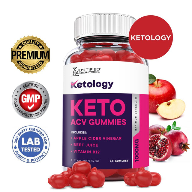 Ketology Keto ACV Gummies 1000MG Dietary Supplement 60 Gummys