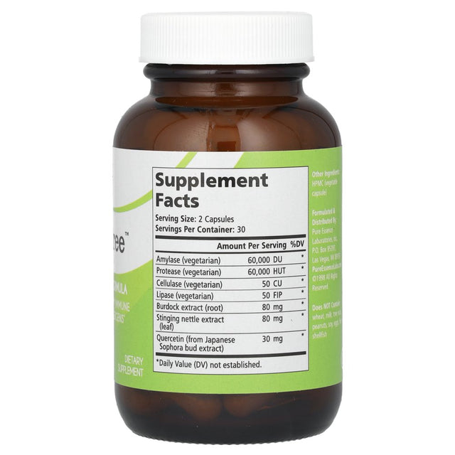 Allerfree Natural Allergy Supplement - Non Drowsy Pills for Sinus and Nasal Health Support, Seasonal Allergies by Pure Essence - 60 Capsules