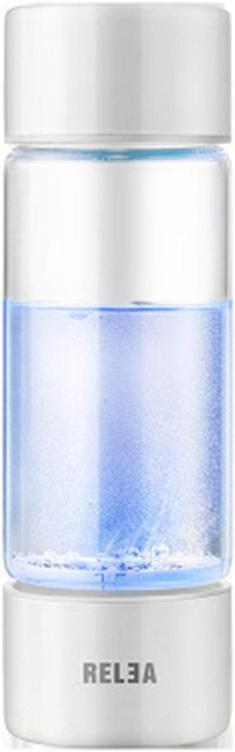 Portable 4 Minute Hydrogen-Rich Water Bottle Rechargeable High Concentration Hydrogen Generator Glass Bottle Anti-Aging Anti-Oxidation Alkaline Water Generator, 360Ml
