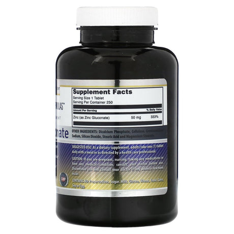 Amazing Formulas Zinc Gluconate - 50 Mg, 250 Tablets