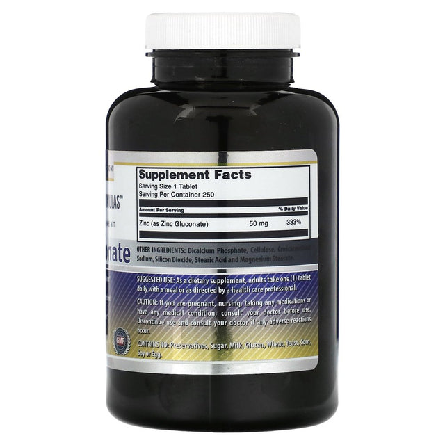 Amazing Formulas Zinc Gluconate - 50 Mg, 250 Tablets