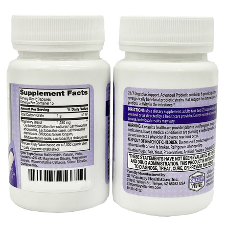 Health Best Advanced Probiotic, 20 Billion Live Probiotic Cultures 60 Count