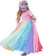 12M-6T Children'S Girls Rainbow Skirt Short Sleeve Stitching Princess Dress,Gown Birthday Party Dresses