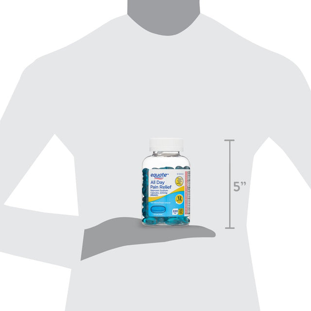 Equate Naproxen Sodium All Day Pain Relief Liquid Gels, 220 Mg, 120 Count