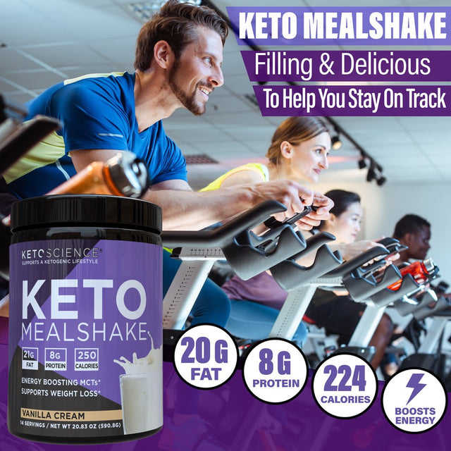 Keto Science Ketogenic Meal Shake Vanilla Dietary Supplement, Meal Replacement, Weight Loss, 20.7 Oz, 14 Servings