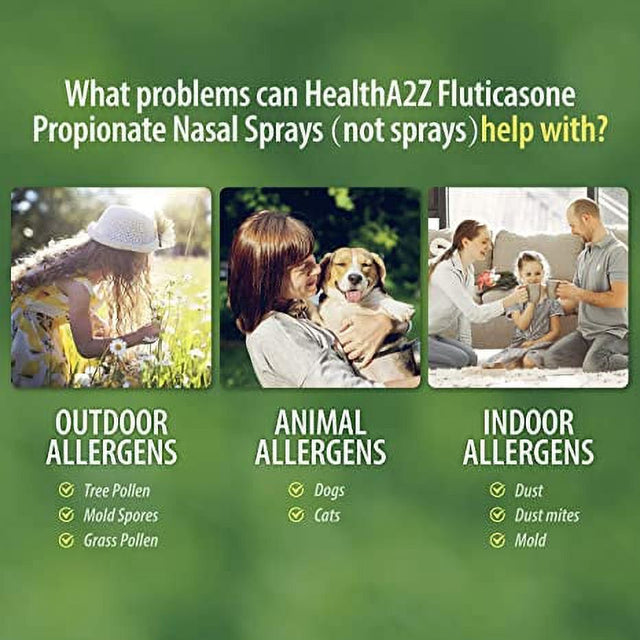 Healtha2Z® Fluticasone Propionate Nasal Sprays, 24 Hour Allergy Relief,120 Sprays, 0.54 Fl Oz