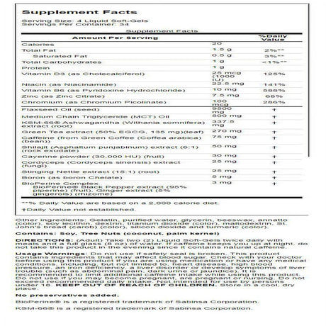 Irwin Naturals - Testosterone-Extra Fat Burner Dual-Action - 68 Liquid Softgels