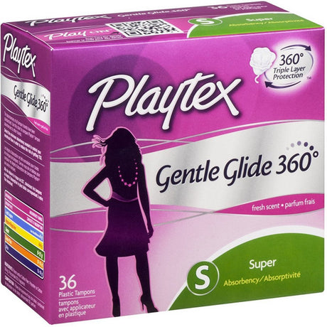 Laytex Gentle Glide 360 Tampons, Super Absorbency, Fresh Scent 36 Ea (Pack of 2)