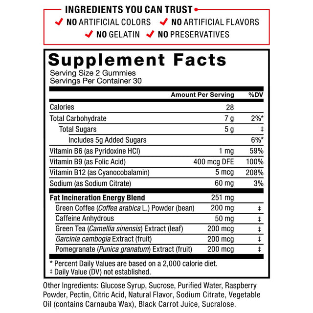 Force Factor Leanfire Thermo, Fat Burner Gummies, Berry Burst, 60 Gummies