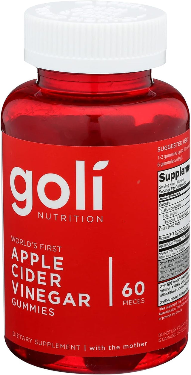 Goli Nutrition World'S First Apple Cider Vinegar Gummies 60 Count, 60 Count