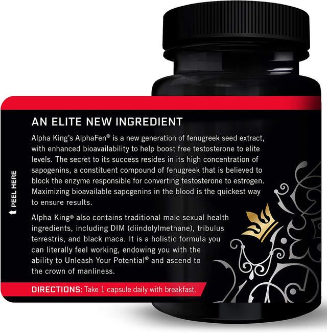 FORCE FACTOR Alpha King, 2-Pack, Total Testosterone Booster Supplement for Men with Fenugreek Seed, Tribulus to Build Lean Muscle and Improve Athletic Performance, 60 Capsules