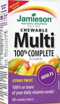 Jamieson 100% Complete Chewable Multivitamin for Adults Citrus Twist Multi, 60 Chewable Tabs