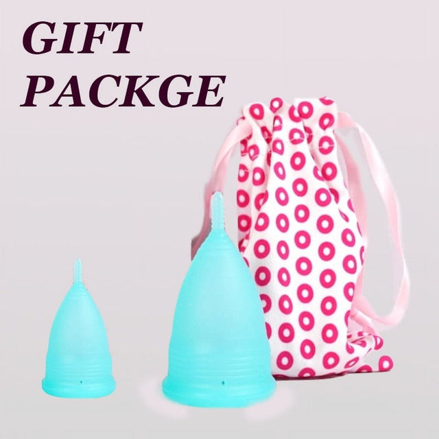 Howarmer Menstrual Cups, Reusable Period Cup for Beginners | Tampons & Pads Alternative, FDA Approved Silicone Menstrual Cup Set | Double Cups (Regular and Heavy Flow) - Blue