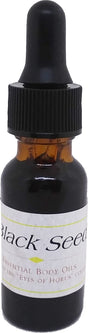 100% Pure Cold Pressed Black Seed Essential Oil [Glass Dropper Top - Brown Amber Glass - Black - 1/2 Oz.]