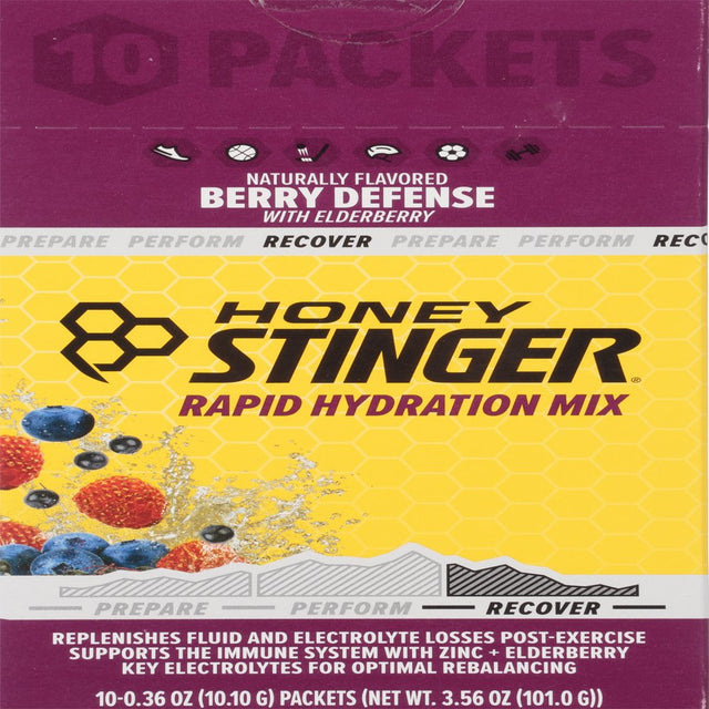 Honey Stinger Rapid Hydration Drink Mix - Recover, Berry Defense, Box of 12