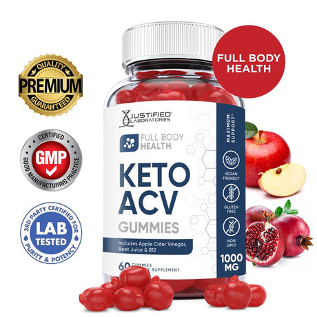 Full Body Health Keto ACV Gummies 1000MG Dietary Supplement 60 Gummys