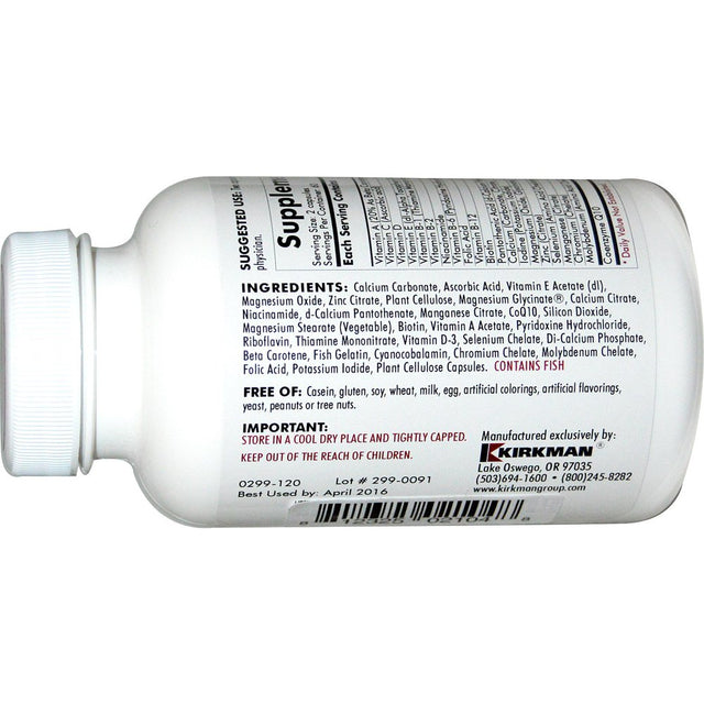 Kirkman Labs Children'S Multivitamin & Mineral, 120 Capsules