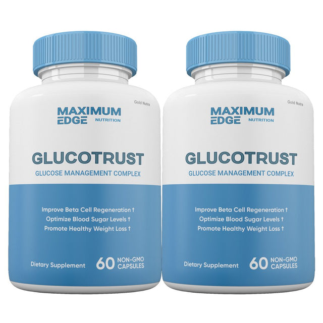 GLUCOTRUST Capsules, Glucotrust Blood Sugar Supplement, Gluco Trust Reviews Pills Maximum Edge Formula (2 Bottles)