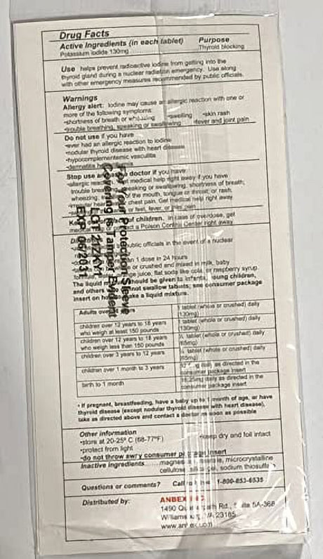 IOSAT Potassium Iodide 14 Tablets