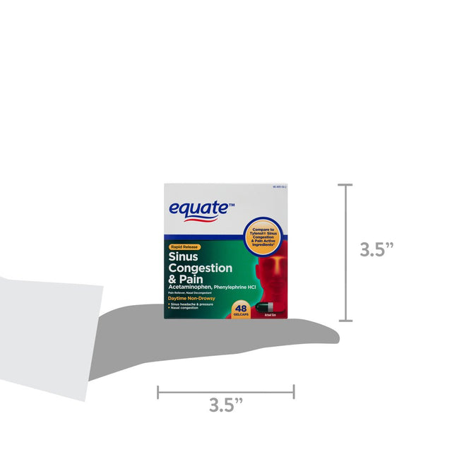 Equate Rapid Release Sinus Congestion & Pain Gelcaps, 48 Count