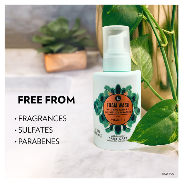 L. Fragrance Free Daily Care Foaming Wash, Ph Balanced, Free from Sulfates or Parabens, 6 Fl Oz