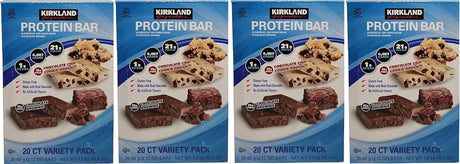 Kirkland Signature Protein Bar Energy Variety Pack, 20 Count (4 Pack)