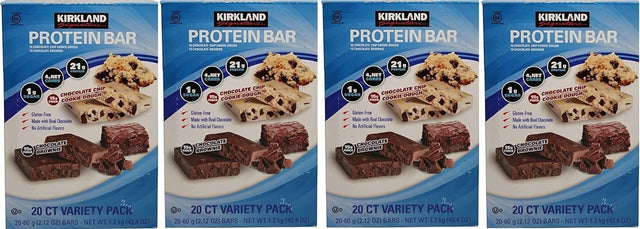 Kirkland Signature Protein Bar Energy Variety Pack, 20 Count (4 Pack)