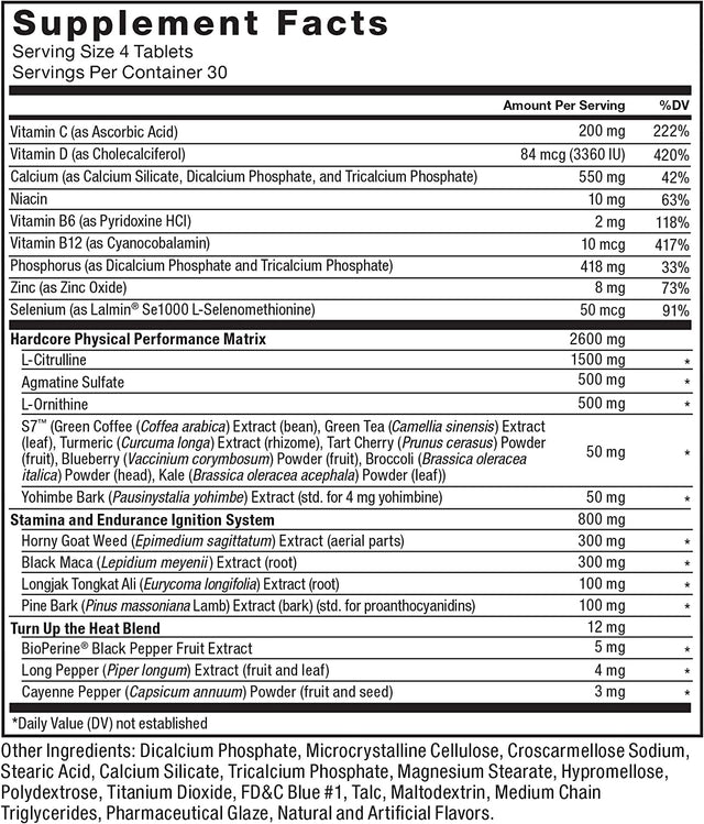 Force Factor SCORE!, 2-Pack, Hardcore Nitric Oxide Booster Supplement for Men with L-Citrulline, Yohimbe, Black Maca & B Vitamins to Increase Stamina, Maximize Physical Performance, 240 Tablets