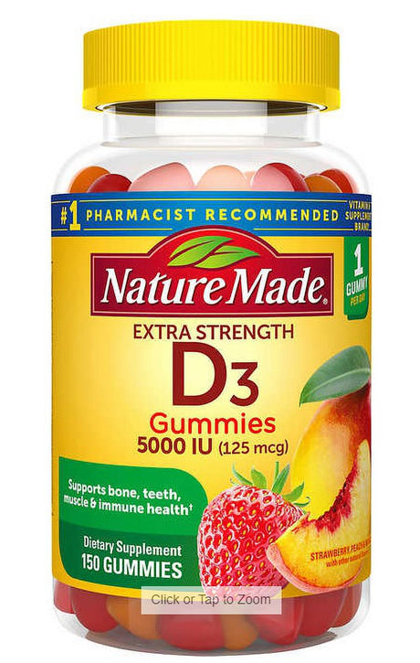 Nature Made Extra Strength Vitamin D3 125 Mcg, 150 Gummies