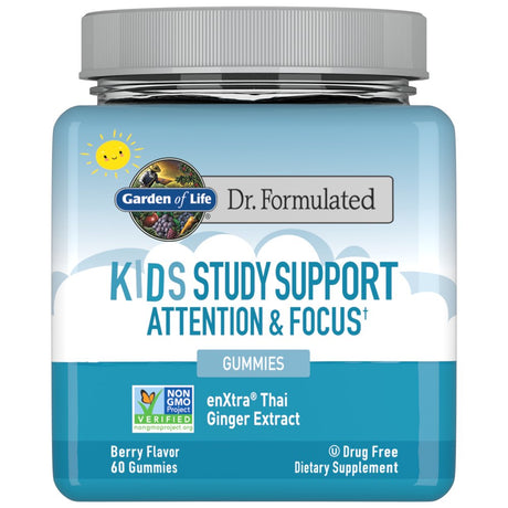Garden of Life Dr. Formulated Kids Study Support Gummies | Drug Free Supplement | 60Ct