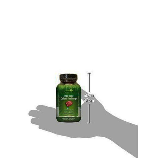 Irwin Naturals Triple Boost Caffeine-Free Energy 75 Liquid Softgels + Pill Case