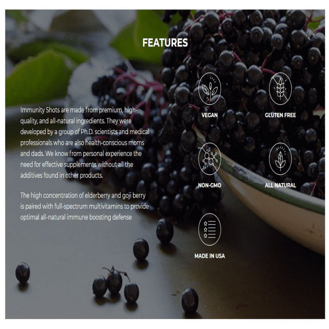 Immunity Shots Elderberry and Goji Berry Multivitamin (12-Pack)