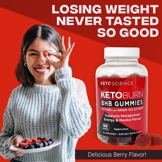 Keto Science Keto Burn Gummies, Raspberry, 60 Ct