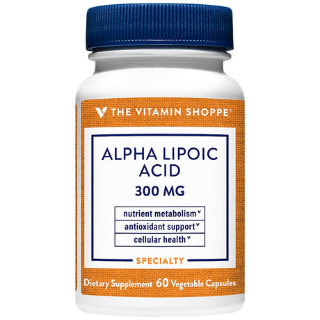 Alpha Lipoic Acid 300Mg, Natural Antioxidant Formula to Support Glucose Metabolism & Promotes Healthy Blood Sugar (60 Capsules) by the Vitamin Shoppe
