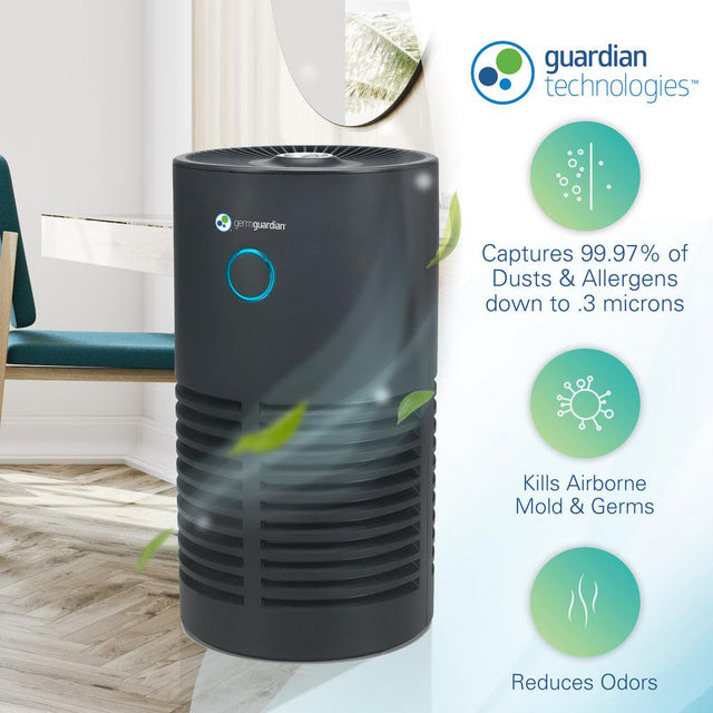 Germguardian Air Purifier with HEPA Filter, UV-C, Removes Odors, Smoke, Mold, 150 Sq. Ft, AC4700BDLX