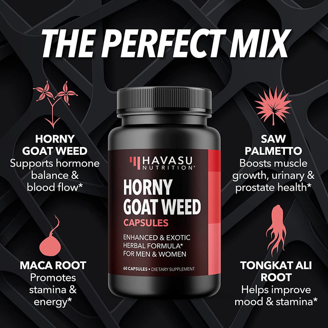 HAVASU NUTRITION L Arginine and Horny Goat Weed Bundle for Powerful Male Enhancing Supplement for Performance & Endurance Due to Increased Vascular Support