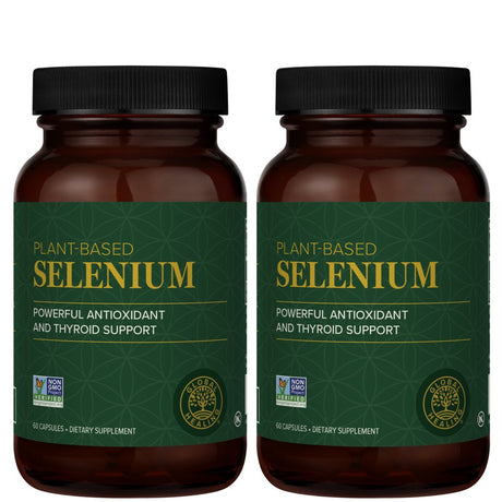 Global Healing Selenium 200Mcg for Thyroid & Metabolism (2-Pack) - 60 Capsules