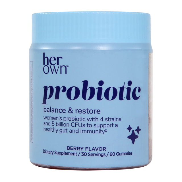 Her Own Probiotic Gummies, Natural Berry Flavor, 60 Ct