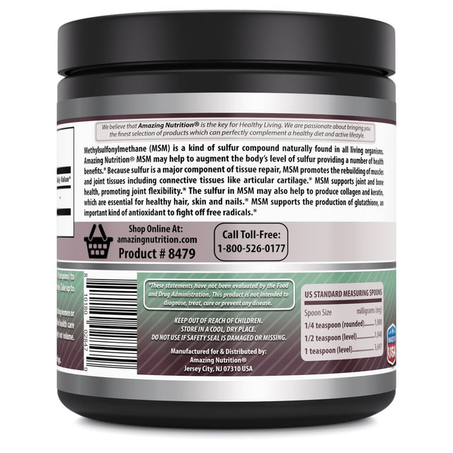 Amazing Formulas MSM Dietary Supplement Powder - 2.2 Lbs - Approx 769 Servings - Methylsulfonylmethane Powder Supports Bone Health Protects Tissues Supports Healthy Ageing