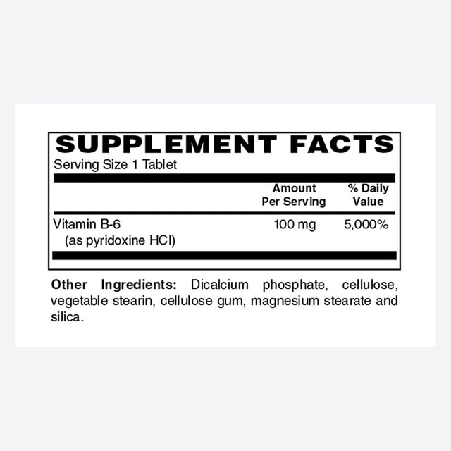 Holly Hill Health Foods, Vitamin B6, 100 Tablets